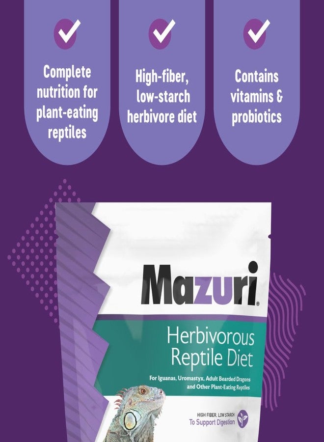 Mazuri® Herbivorous Reptile Diet | Food for Plant-Eating Herbivorous Lizards, Green Iguanas, Uromastyx Lizards | 8 Ounce (8 OZ) Bag - Image 3